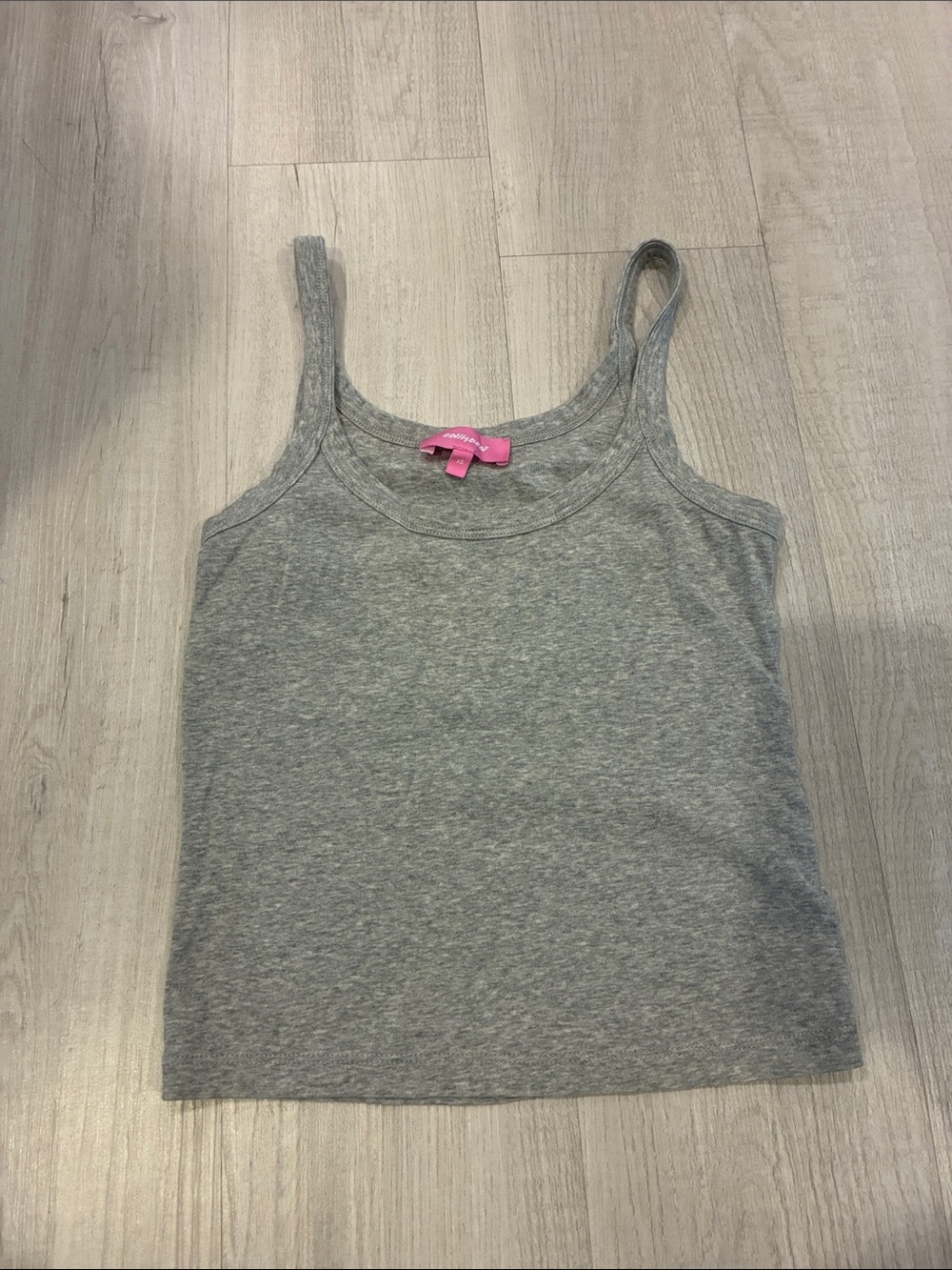 Edikted Girls' Heather Gray Tank Top with Pink Tag